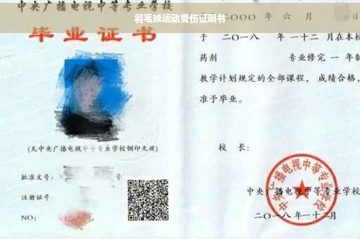 羽毛球运动受伤证明书