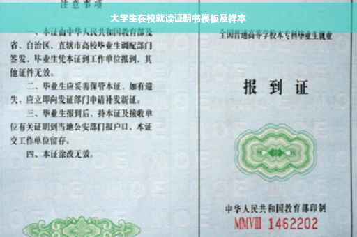大学生在校就读证明书模板及样本