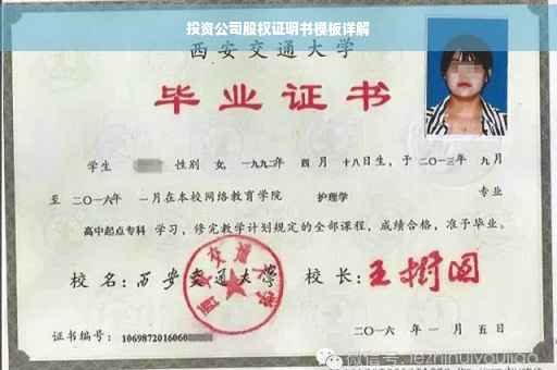 投资公司股权证明书模板详解