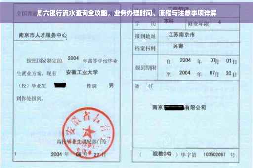 周六银行流水查询全攻略，业务办理时间、流程与注意事项详解