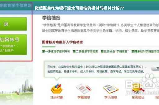 微信账单作为银行流水可能性的探讨与探讨分析??