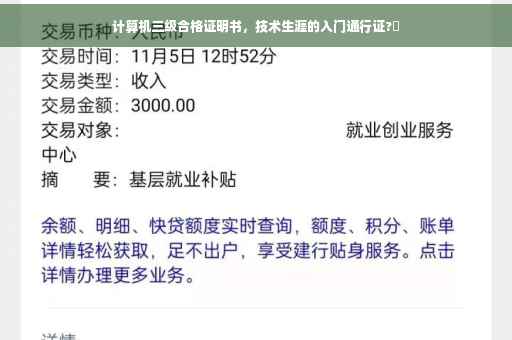 计算机三级合格证明书，技术生涯的入门通行证?✨
