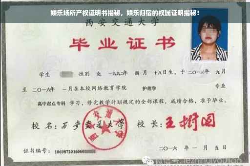 娱乐场所产权证明书揭秘,娱乐归宿的权属证明揭秘! 娱乐场所产权证明书揭秘,娱乐归宿的权属证明揭秘!