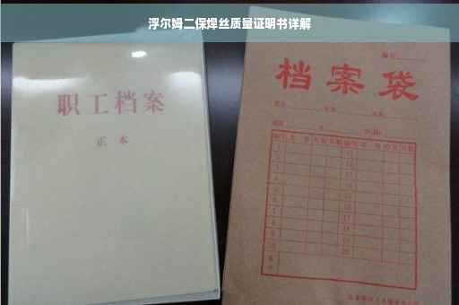 浮尔姆二保焊丝质量证明书详解