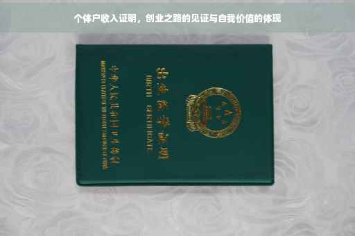 个体户收入证明，创业之路的见证与自我价值的体现