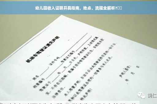 幼儿园收入证明开具指南，地点、流程全解析?⚡️
