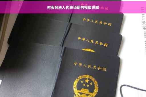 村委会法人代表证明书模板详解