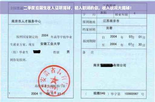 二季度应届生收入证明揭秘，初入职场的你，收入状况大揭秘！