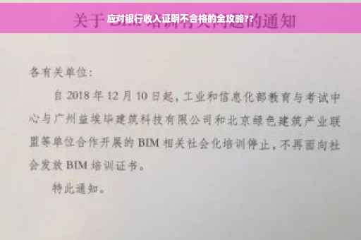 应对银行收入证明不合格的全攻略??