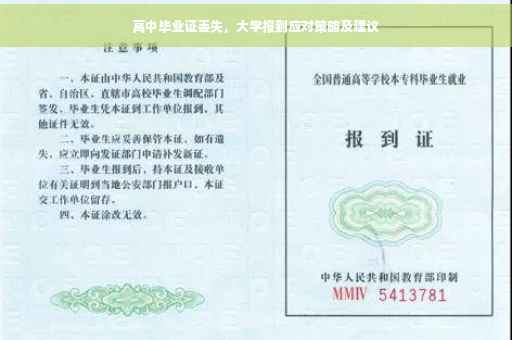 高中毕业证丢失，大学报到应对策略及建议