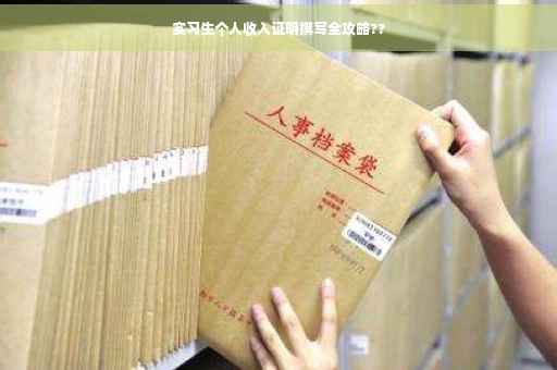 实习生个人收入证明撰写全攻略??