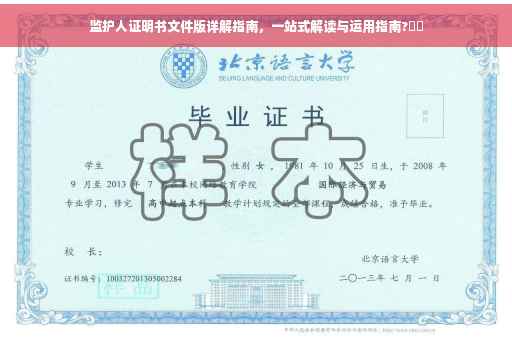 监护人证明书文件版详解指南，一站式解读与运用指南?⚡️