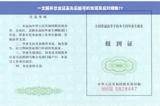 一文解析毕业证丢失后编号的效用及应对措施??