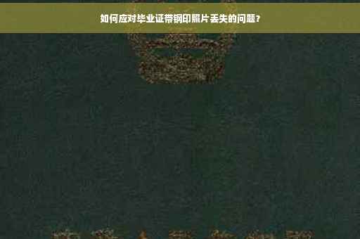 如何应对毕业证带钢印照片丢失的问题？