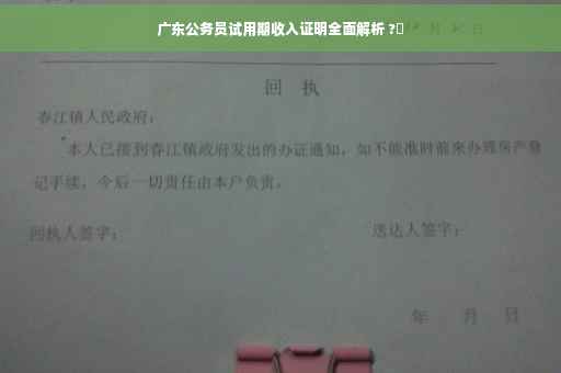广东公务员试用期收入证明全面解析 ?✨