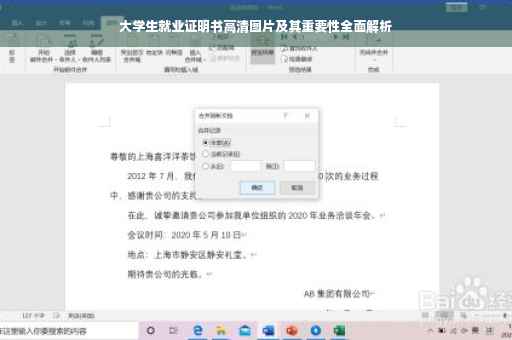 大学生就业证明书高清图片及其重要性全面解析