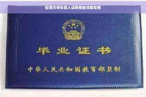 街道办事处收入证明模板详解指南