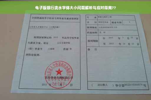 电子版银行流水字体大小问题解析与应对指南??