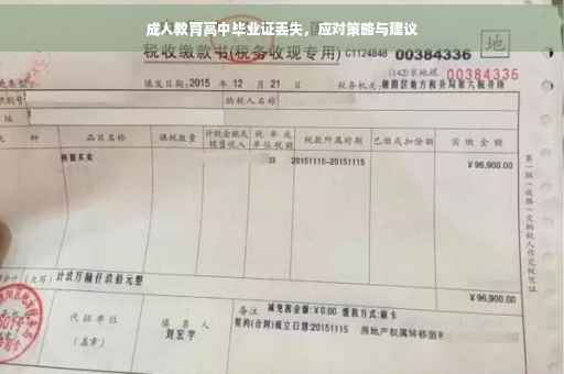 成人教育高中毕业证丢失，应对策略与建议