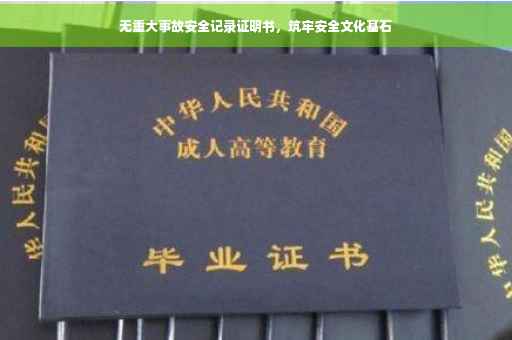 无重大事故安全记录证明书，筑牢安全文化基石