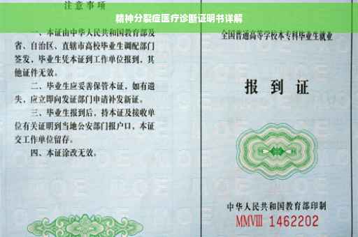 精神分裂症医疗诊断证明书详解