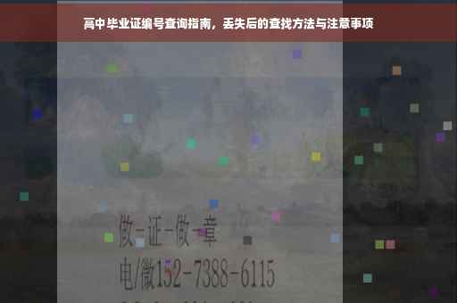高中毕业证编号查询指南，丢失后的查找方法与注意事项