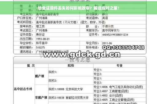 毕业证原件丢失如何影响政审？解读应对之策！