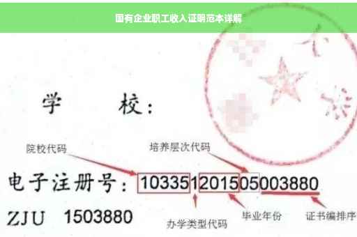 国有企业职工收入证明范本详解