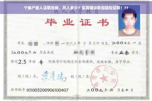 个体户收入证明攻略，月入多少？实用建议助你轻松证明！??