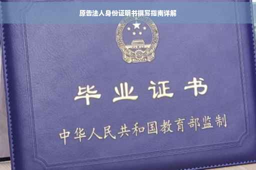 原告法人身份证明书撰写指南详解
