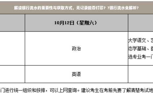 解读银行流水的重要性与获取方式，无记录能否打印？?银行流水全解析?