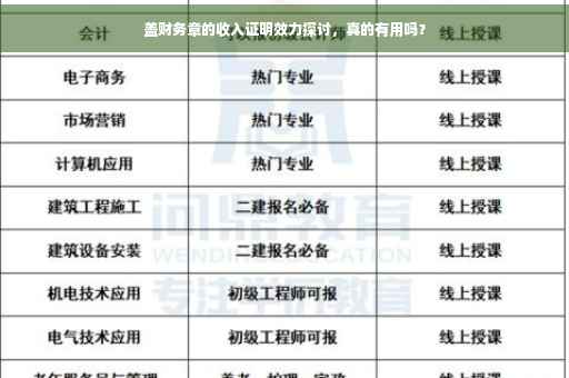 盖财务章的收入证明效力探讨，真的有用吗？