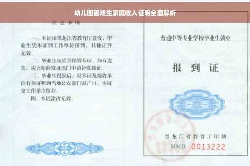 幼儿园困难生家庭收入证明全面解析