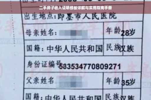 二手房子收入证明模板详解与实用指南手册