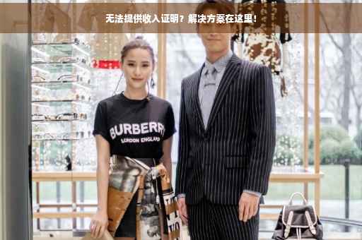 无法提供收入证明？解决方案在这里！
