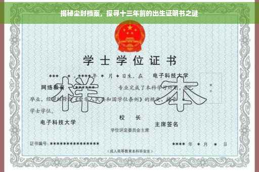 揭秘尘封档案，探寻十三年前的出生证明书之谜