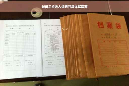 最低工资收入证明开具详解指南