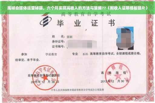 揭秘自媒体运营秘籍，六个月实现高收入的方法与策略??（附收入证明模板图片）