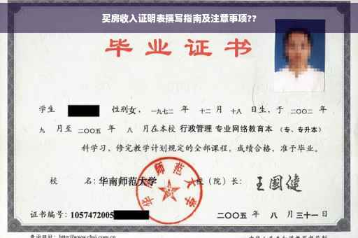 买房收入证明表撰写指南及注意事项??