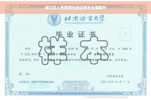 渌口区人民医院出院证明书全面解析