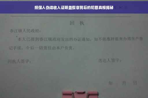 担保人伪造收入证明盖假章背后的犯罪真相揭秘