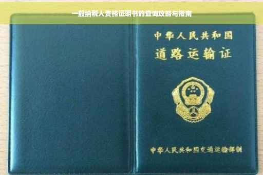 一般纳税人资格证明书的查询攻略与指南