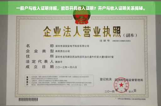 一般户与收入证明详解，能否开具收入证明？开户与收入证明关系揭秘。