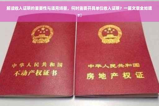 解读收入证明的重要性与适用场景，何时需要开具单位收入证明？一篇文章全知道?✨