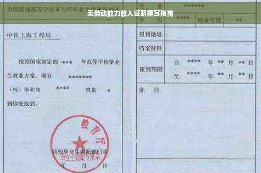 无劳动能力收入证明撰写指南