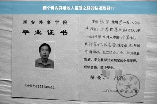 两个月内开启收入证明之路的快速攻略??