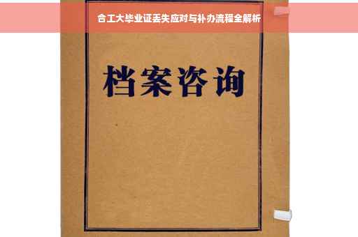 合工大毕业证丢失应对与补办流程全解析