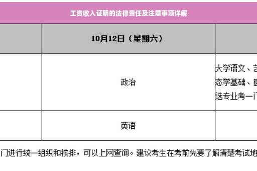 工资收入证明的法律责任及注意事项详解