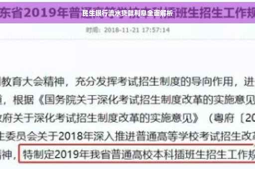 民生银行流水贷款利息全面解析