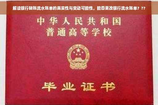 解读银行转账流水账单的真实性与变动可能性，能否更改银行流水账单？??